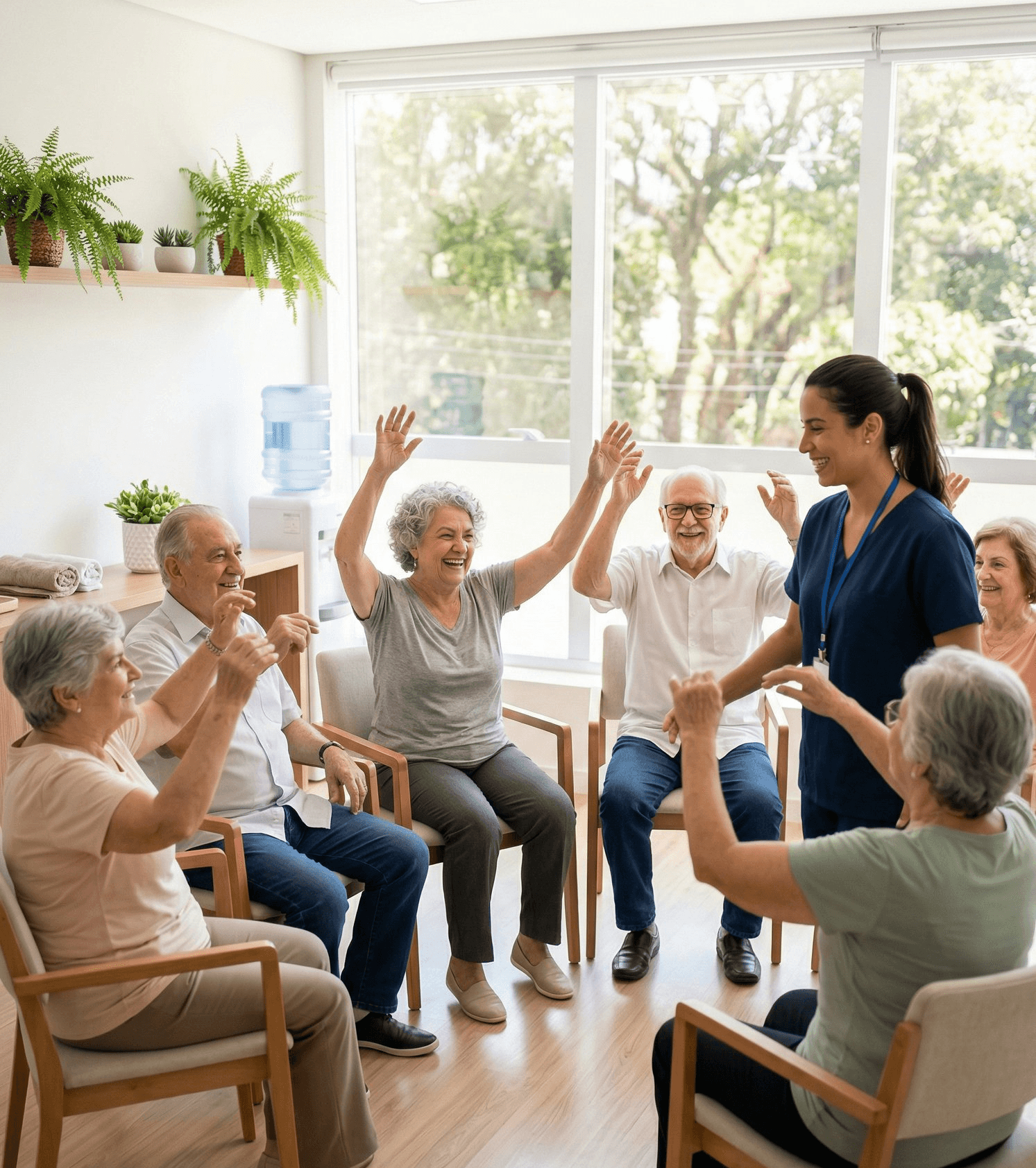 A group therapy session for older adults